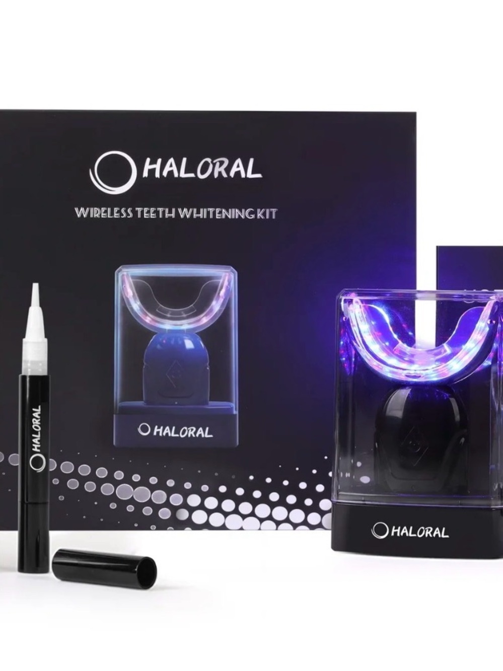 Wireless Teeth Whitening Kit - Black with Blue